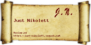 Just Nikolett névjegykártya