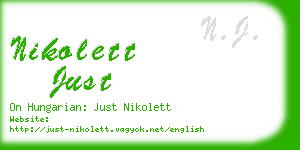 nikolett just business card